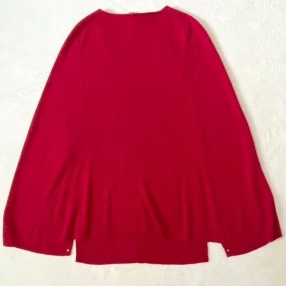 Chico's Women's Draped Luxe Red‎ Poncho Cape Sweater OS